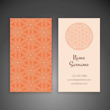 Kartvizit. Vintage dekor elementleri.