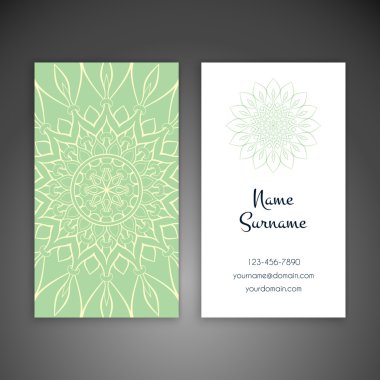 Kartvizit. Vintage dekor elementleri.