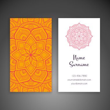 Kartvizit. Vintage dekor elementleri.