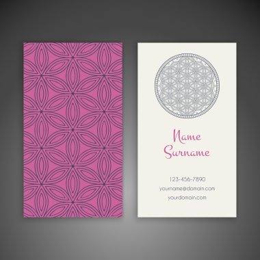 Kartvizit. Vintage dekor elementleri.