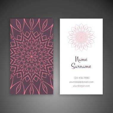 Kartvizit. Vintage dekor elementleri.