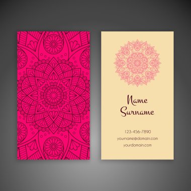 Kartvizit. Vintage dekor elementleri.