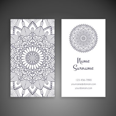 Kartvizit. Vintage dekor elementleri.