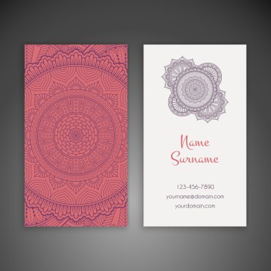 Kartvizit. Vintage dekor elementleri.