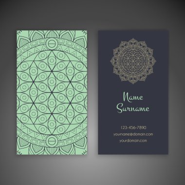 Kartvizit. Vintage dekor elementleri.