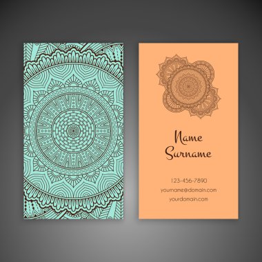 Kartvizit. Vintage dekor elementleri.