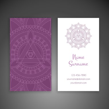 Kartvizit. Vintage dekor elementleri.