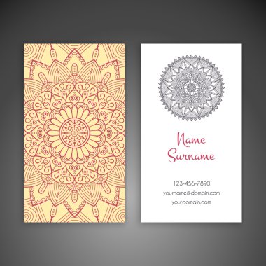 Kartvizit. Vintage dekor elementleri.