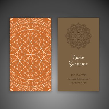 Kartvizit. Vintage dekor elementleri.