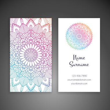 Kartvizit. Vintage dekor elementleri.