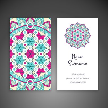 Kartvizit. Vintage dekor elementleri.