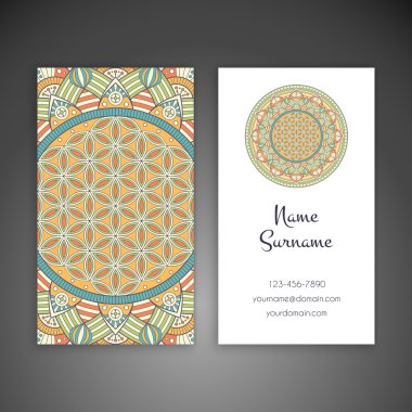 Kartvizit. Vintage dekor elementleri.