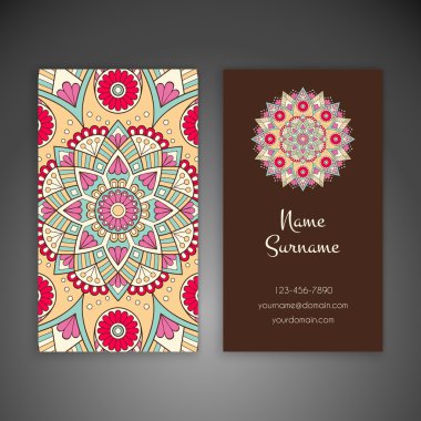 Kartvizit. Vintage dekor elementleri.