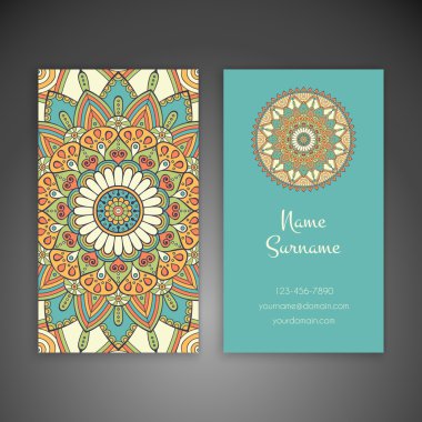 Kartvizit. Vintage dekor elementleri.