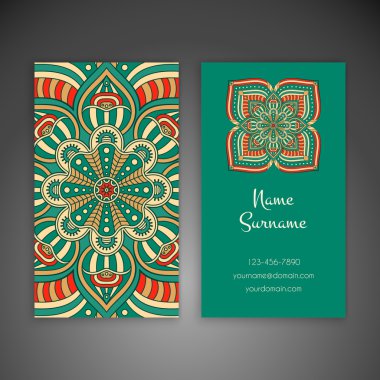 Kartvizit. Vintage dekor elementleri.