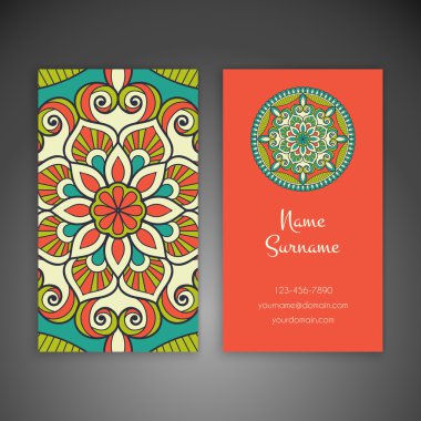 Kartvizit. Vintage dekor elementleri.