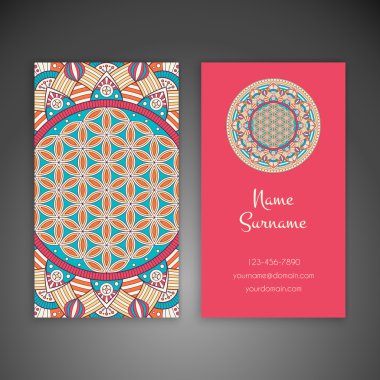 Kartvizit. Vintage dekor elementleri.