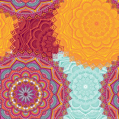 etnik çiçek seamless modeli