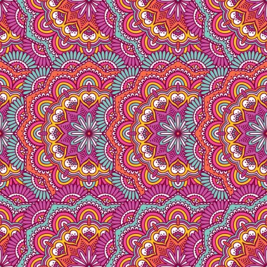 etnik çiçek seamless modeli