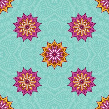 etnik çiçek seamless modeli