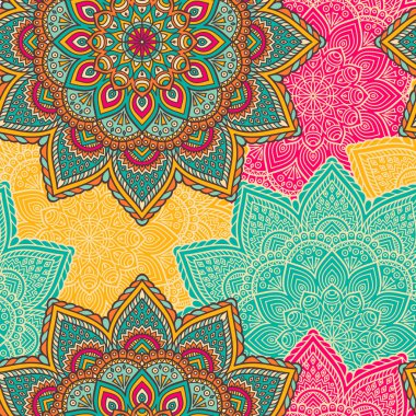 etnik çiçek seamless modeli