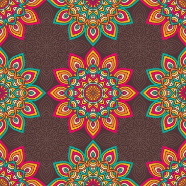 etnik çiçek seamless modeli