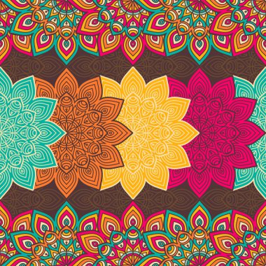 etnik çiçek seamless modeli