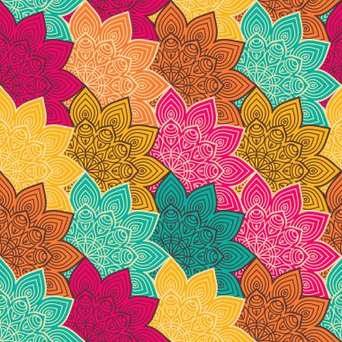 etnik çiçek seamless modeli