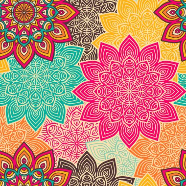 etnik çiçek seamless modeli