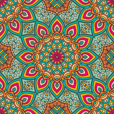 etnik çiçek seamless modeli