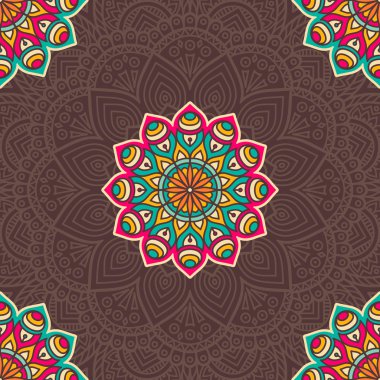 etnik çiçek seamless modeli