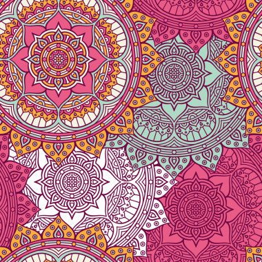 etnik çiçek seamless modeli