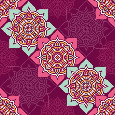 etnik çiçek seamless modeli