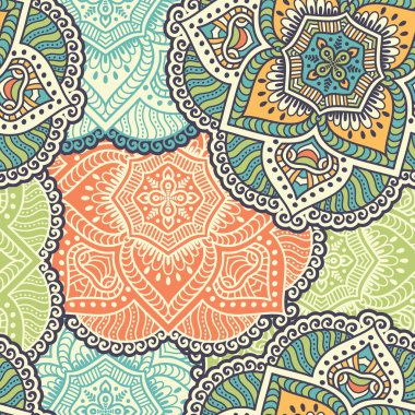 etnik çiçek seamless modeli