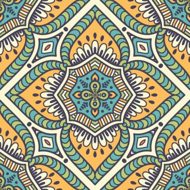 etnik çiçek seamless modeli