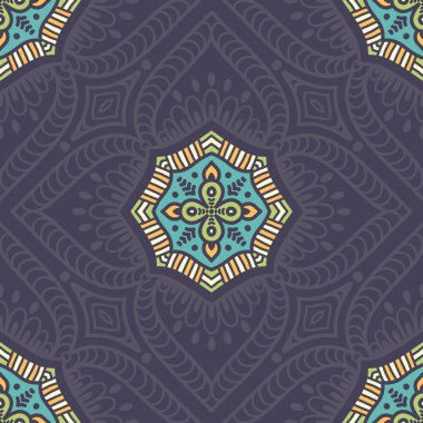 etnik çiçek seamless modeli