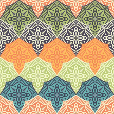 etnik çiçek seamless modeli