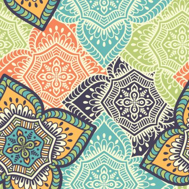 etnik çiçek seamless modeli