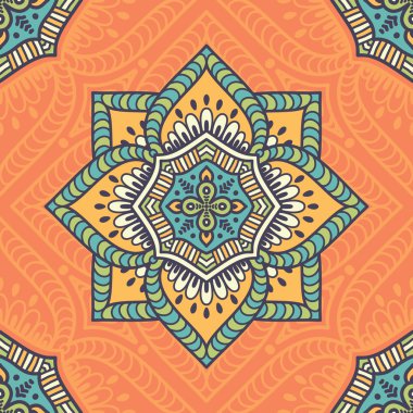 etnik çiçek seamless modeli