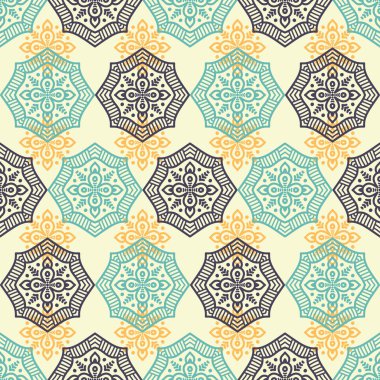 etnik çiçek seamless modeli