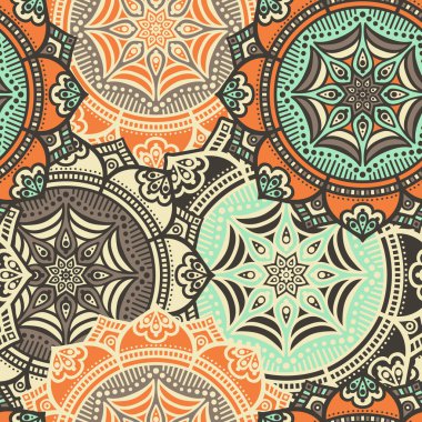 etnik çiçek seamless modeli