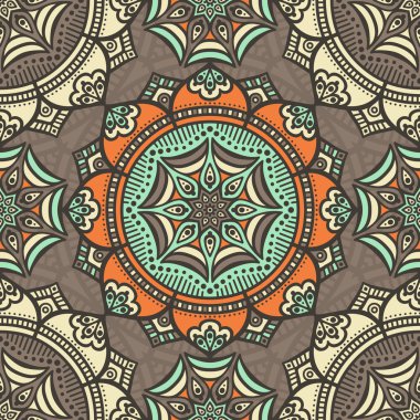 etnik çiçek seamless modeli