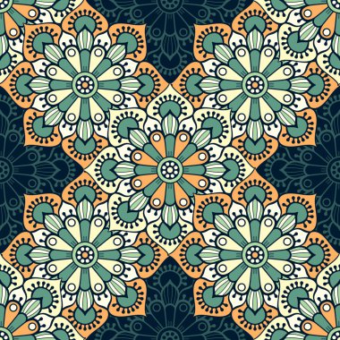etnik çiçek seamless modeli