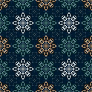 etnik çiçek seamless modeli