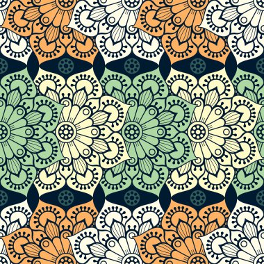 etnik çiçek seamless modeli