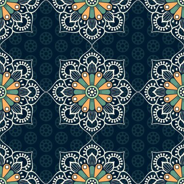 etnik çiçek seamless modeli