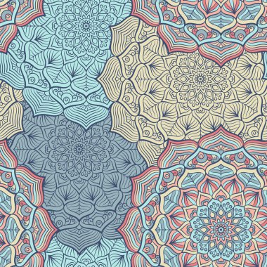 etnik çiçek seamless modeli