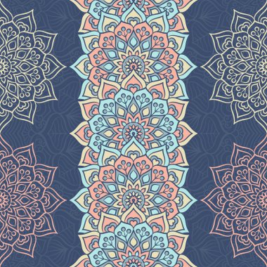 etnik çiçek seamless modeli