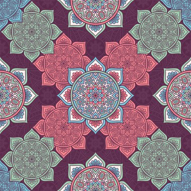 etnik çiçek seamless modeli