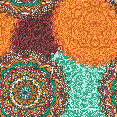 etnik çiçek seamless modeli